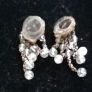 Silver Dangle Crystal Cluster Earrings - Women Jewelry